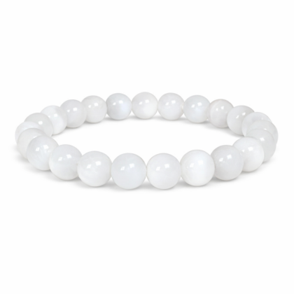 Pulseira de Selenite – Esferas 8 mm