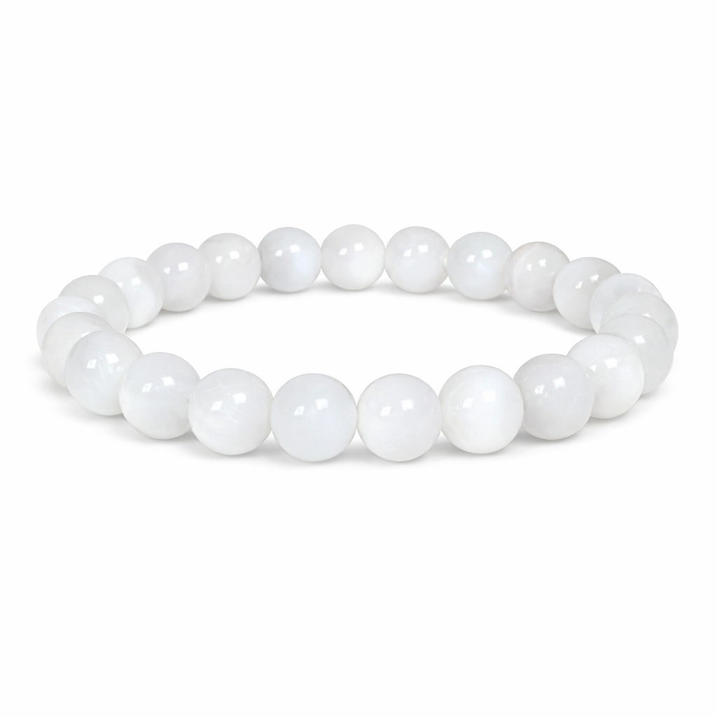 Pulseira de Selenite – Esferas 8 mm