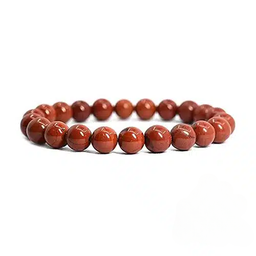 Pulseira de Jaspe Vermelho Natural – Esferas 8 mm