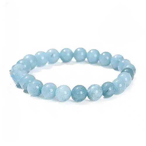 Pulseira de Agua Marinha – Esferas 8 mm