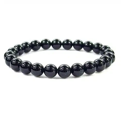 Pulseira de Obsidiana Negra – Esferas 8 mm
